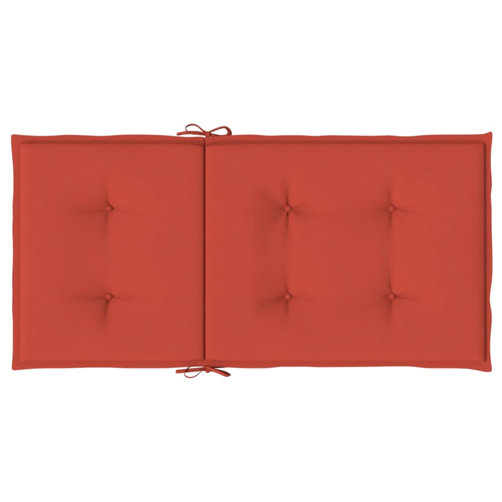 stolehynder med lav ryg 2 stk. 100x50x4 cm stof red