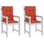 stolehynder med lav ryg 2 stk. 100x50x4 cm stof red
