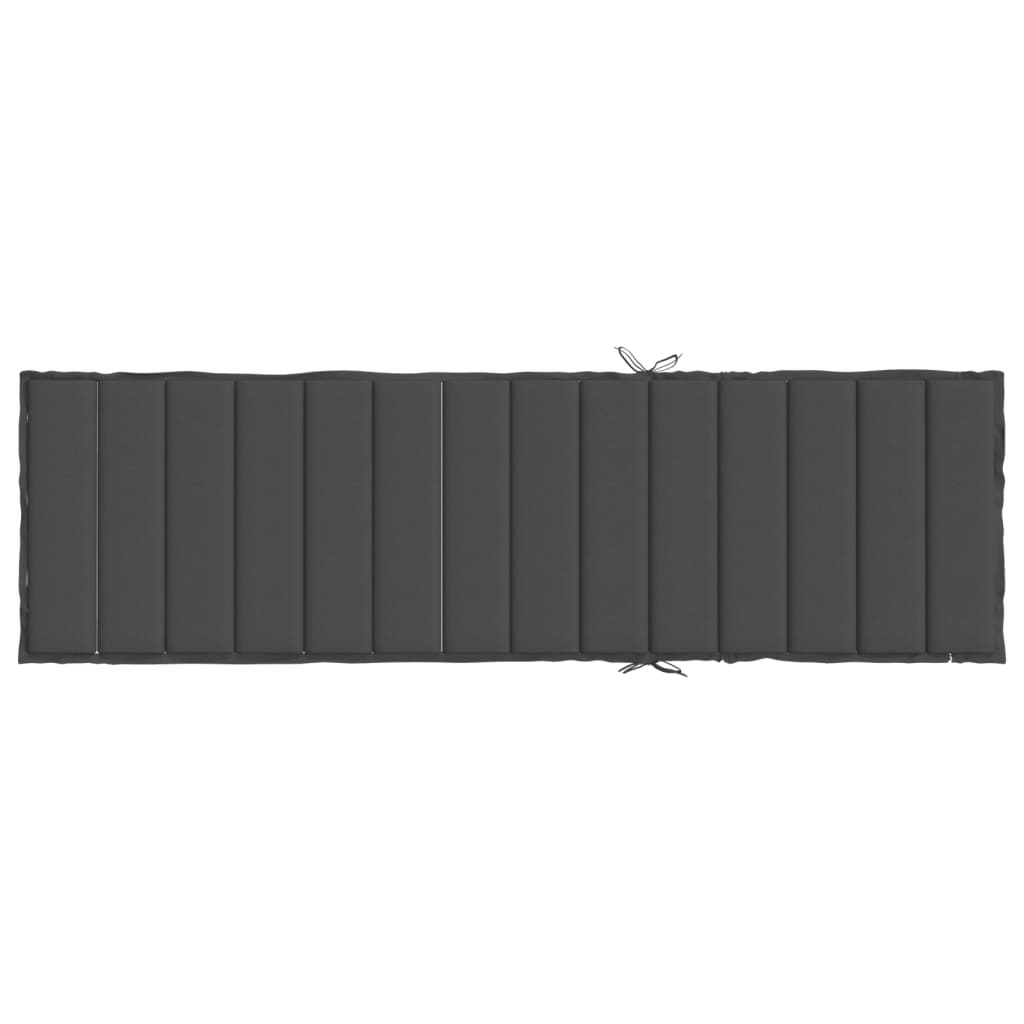 hynde til liggestol 200x60x4 cm stof meleret antracitgrå