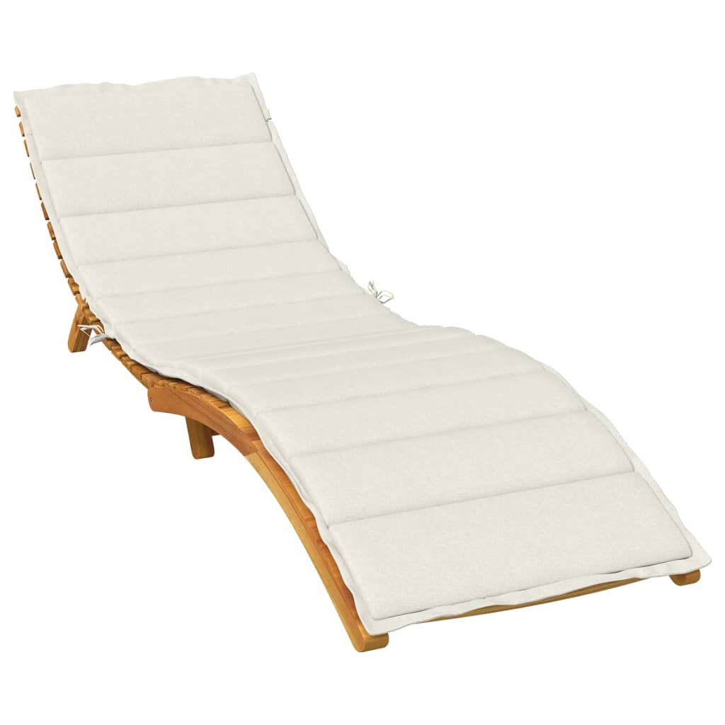 hynde til liggestol 200x70x4 cm stof meleret cremefarvet