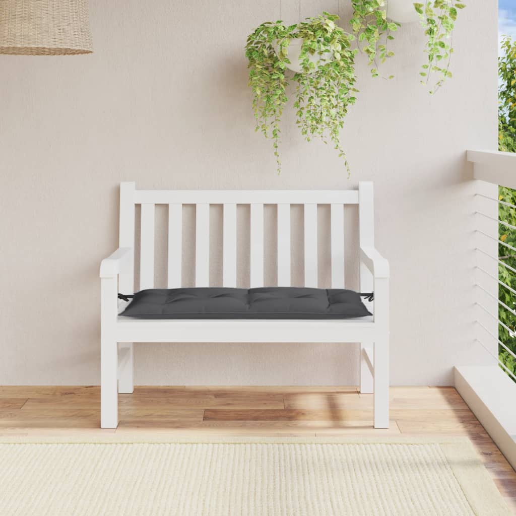 hynde til havebænk 100x50x7 cm stof meleret antracitgrå
