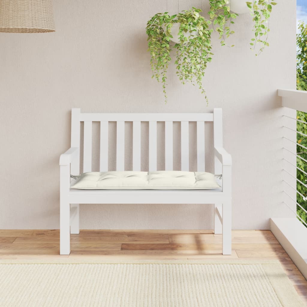 hynde til havebænk 100x50x7 cm stof meleret cremefarvet