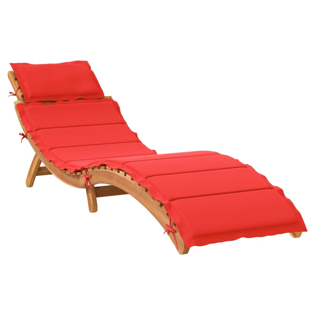 | Liggestol | med pude taupe 55 x 184 x 64cm Massivt Akacietræ