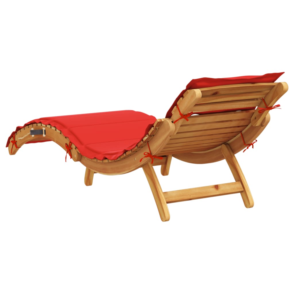 | Liggestol | med pude taupe 55 x 184 x 64cm Massivt Akacietræ