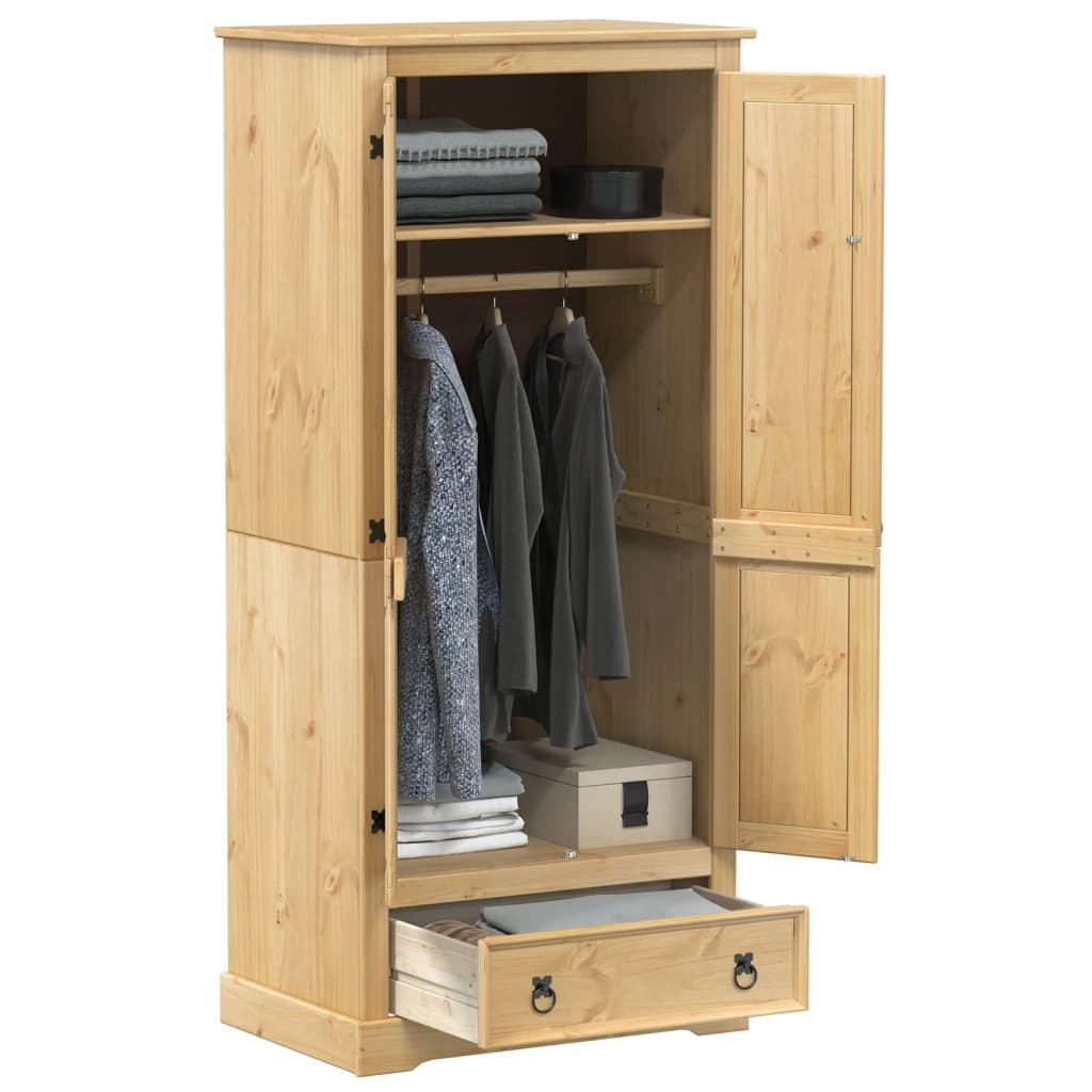 klædeskab Corona 76x50x170 cm massivt fyrretræ billede