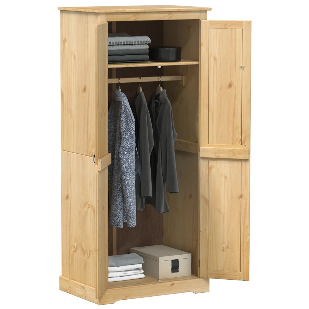 klædeskab Corona 76x50x170 cm massivt fyrretræ billede