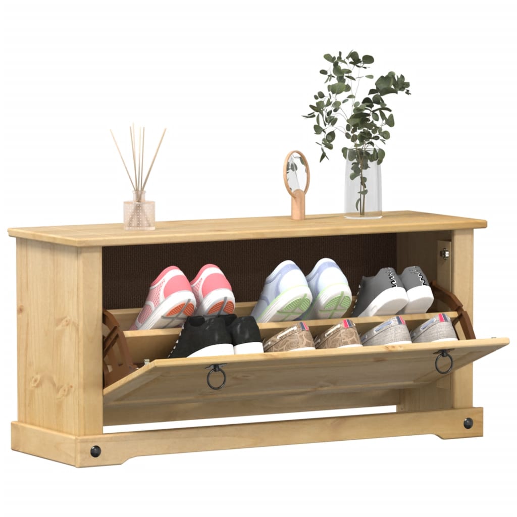 skoskab Corona 99x32x47 cm massivt fyrretræ