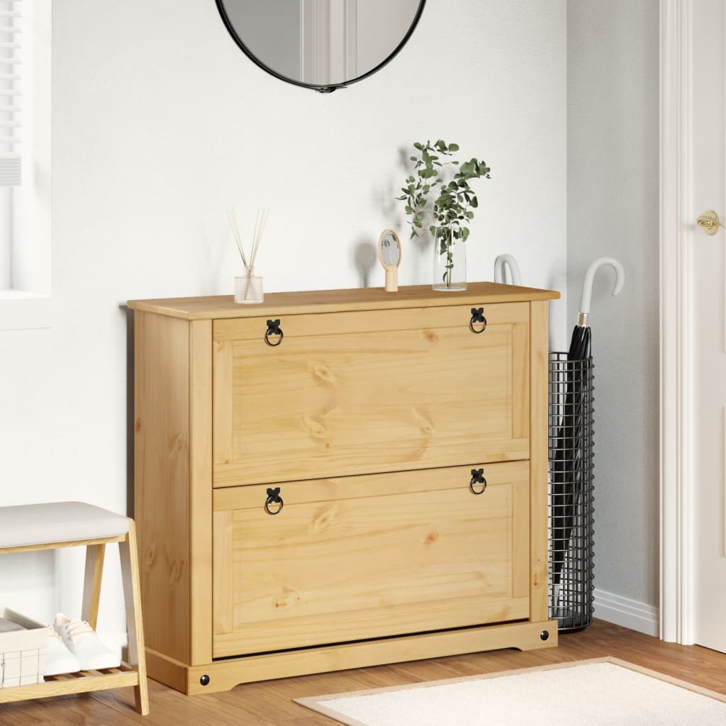 skoskab Corona 99x32x85 cm massivt fyrretræ