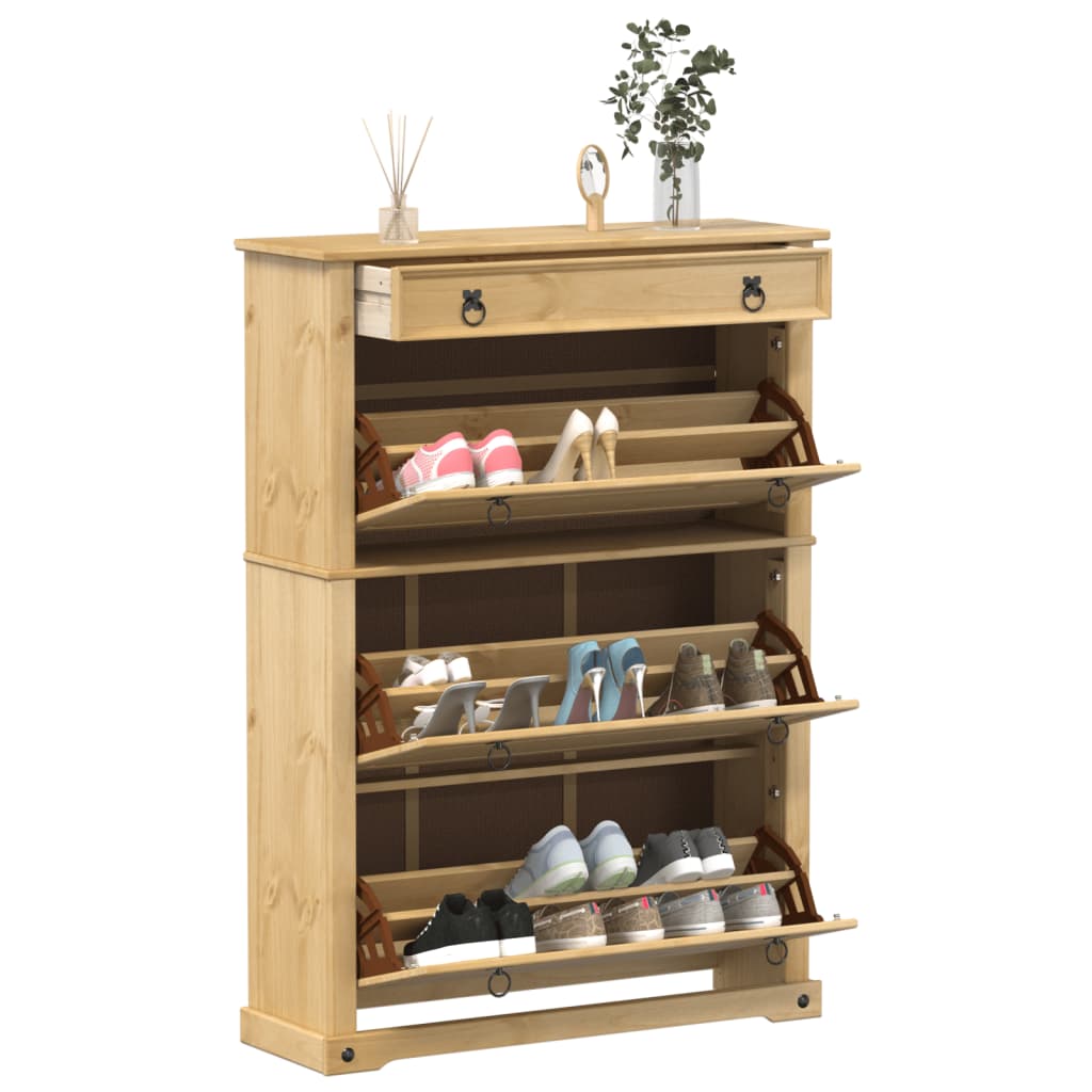 skoskab Corona 99x32x138 cm massivt fyrretræ