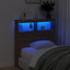 sengegavl med opbevaring og LED-lys 100x17x102 cm brunt eg