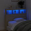 sengegavl med opbevaring og LED-lys 120x17x102 cm sonoma-eg