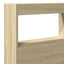 sengegavl med opbevaring og LED-lys 140x17x102 cm sonoma-eg