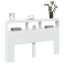 sengegavl med opbevaring og LED-lys 160x17x102 cm hvid