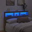 sengegavl med opbevaring og LED-lys 160x17x102 cm sonoma-eg