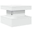 sofabord med LED-lys 50x50x40 cm hvid