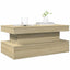 sofabord med LED-lys 90x50x40 cm sonoma-eg