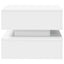 sofabord med LED-lys 50x50x40 cm hvid