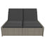 loungesofa med hynder polyrattan grå