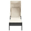 loungesofa med baldakin polyrattan sort