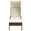 loungesofa med baldakin polyrattan brun