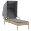 loungesofa med baldakin polyrattan beige