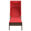 liggestol med baldakin brun polyrattan