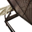 liggestol med baldakin og bord polyrattan brun