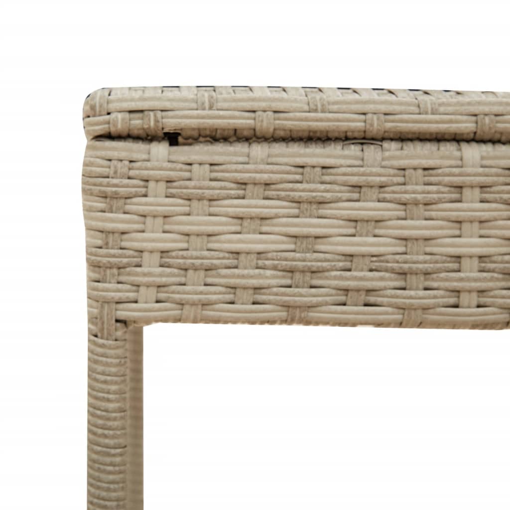 liggestol med baldakin og bord polyrattan lysegrå