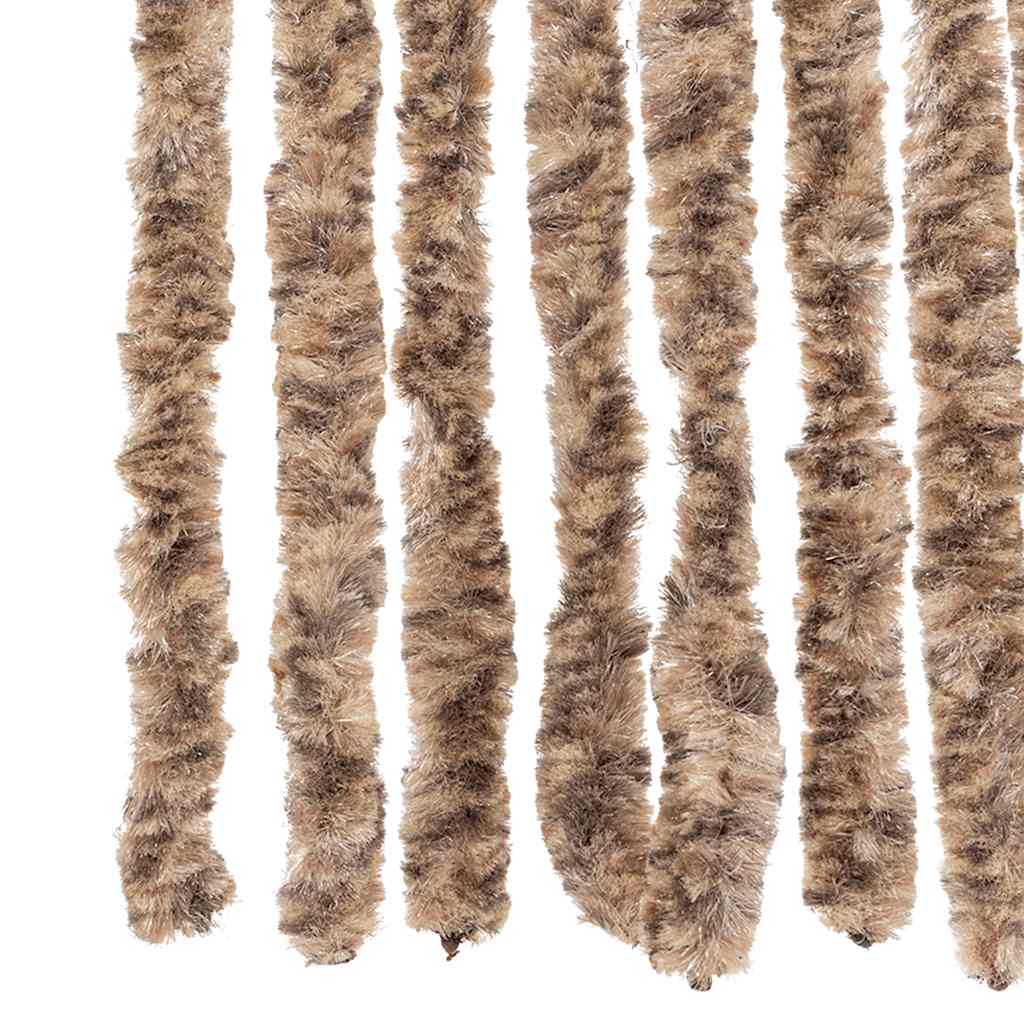 flueforhæng 56x185 cm chenille beige og mørkebrun