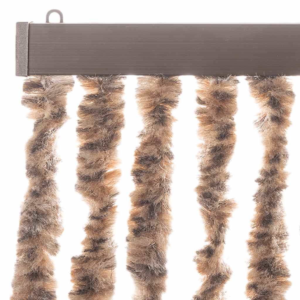 flueforhæng 56x200 cm chenille beige og mørkebrun