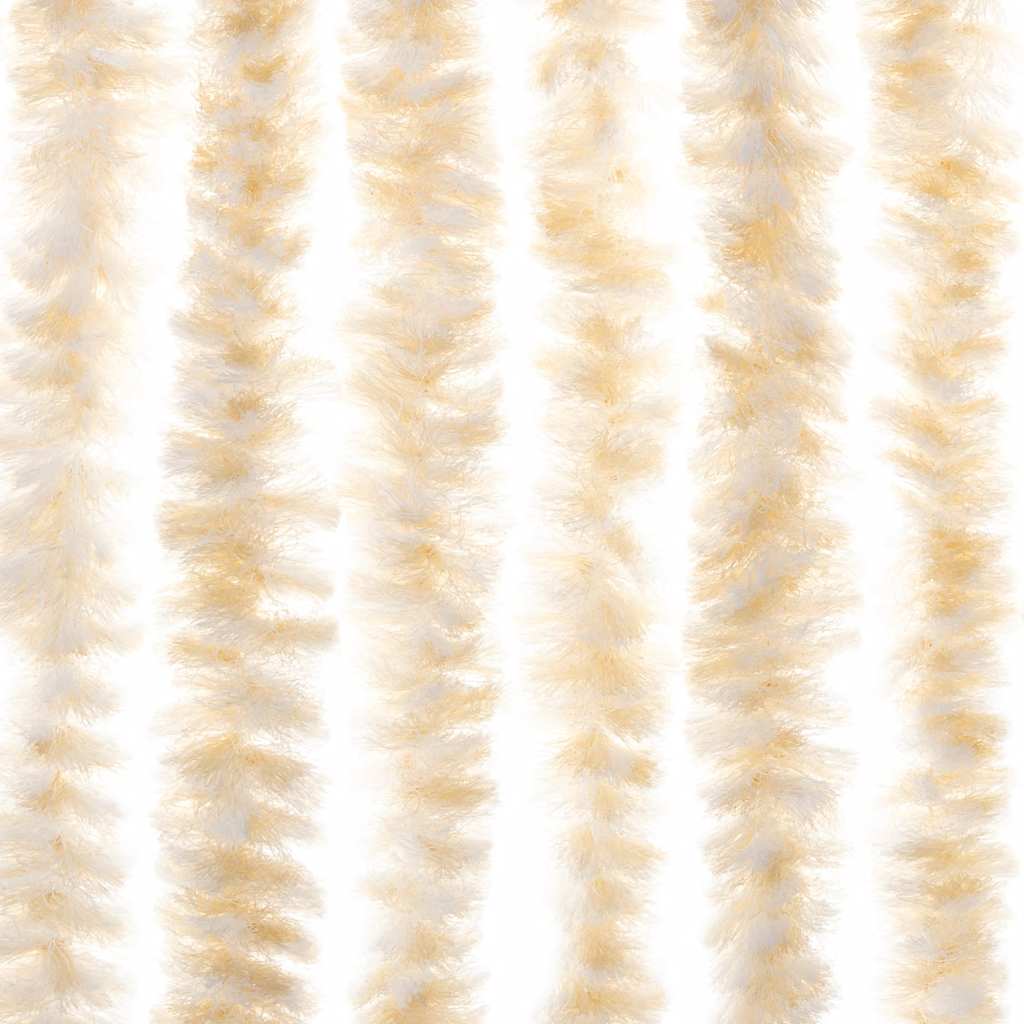 flueforhæng 56x185 cm chenille beige og hvid