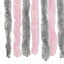 flueforhæng 100x200 cm chenille sølvgrå og lyserød