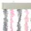 flueforhæng 100x220 cm chenille sølvgrå og lyserød