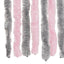flueforhæng 100x220 cm chenille sølvgrå og lyserød