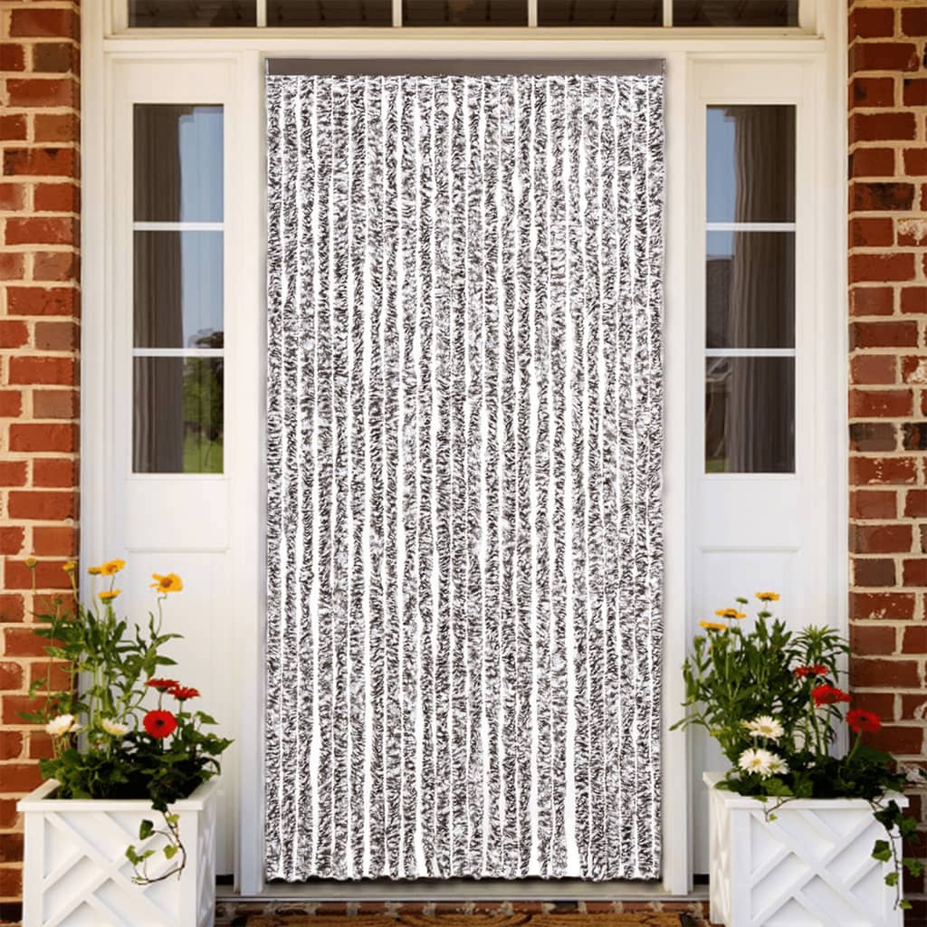 flueforhæng 100x200 cm chenille brun og beige