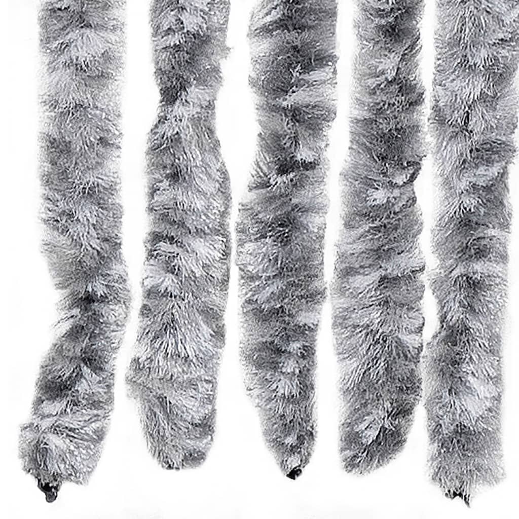 flueforhæng 100x230 cm chenille grå og hvid