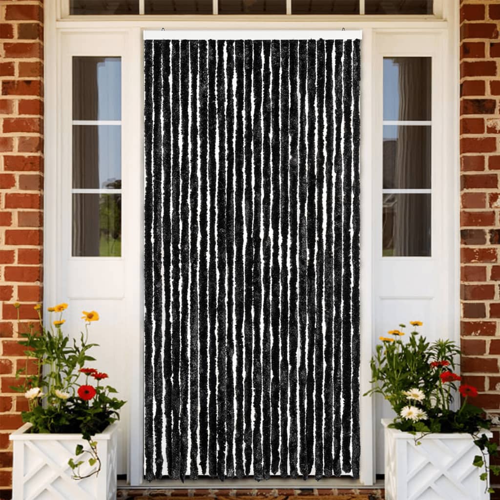 flueforhæng 100x200 cm chenille antracitgrå
