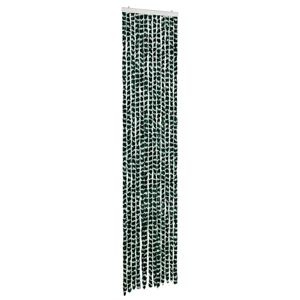 flueforhæng 56x200 cm chenille grøn og hvid