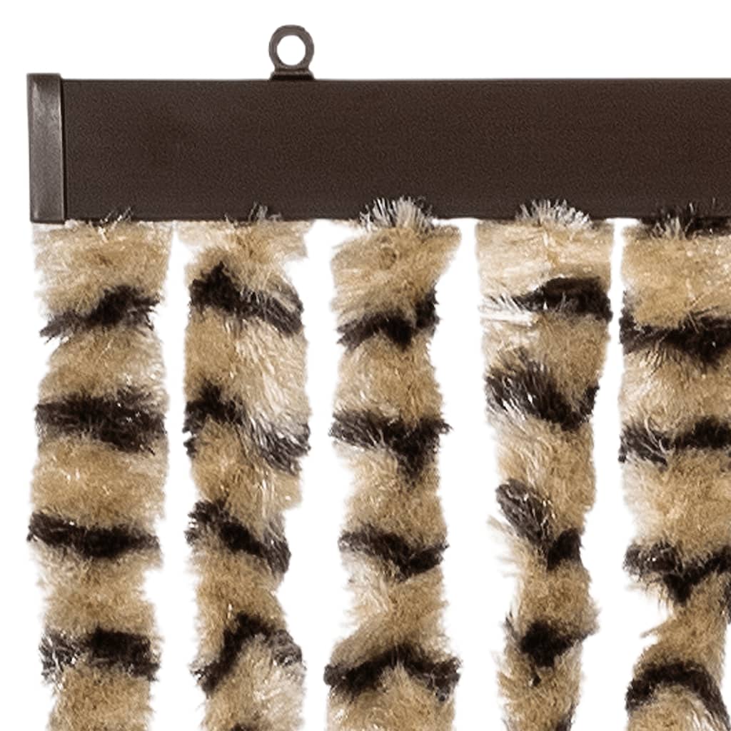 flueforhæng 100x230 cm chenille beige og brun