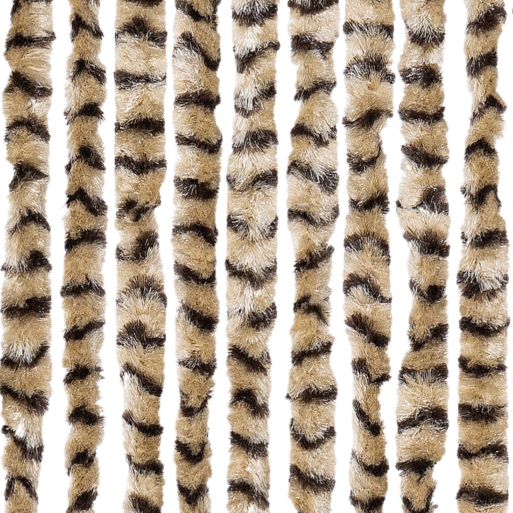 flueforhæng 100x230 cm chenille beige og brun