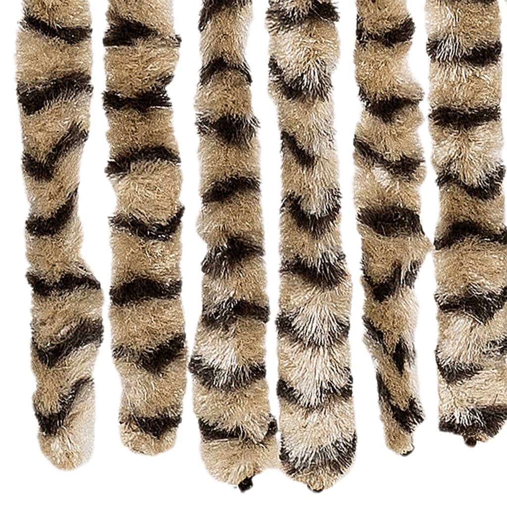 flueforhæng 100x230 cm chenille beige og brun