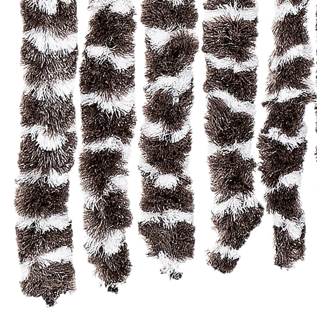 flueforhæng 56x200 cm chenille brun og hvid