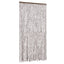 flueforhæng 100x230 cm chenille gråbrun og hvid