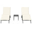 liggestole 2 stk. med bord polyrattan sort