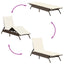 liggestole 2 stk. med bord polyrattan brun