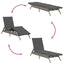 liggestole 2 stk. med bord polyrattan grå