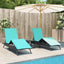 liggestole 2 stk. med bord polyrattan sort