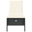 liggestol med hynde polyrattan sort