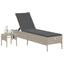 loungesofa med bord og hynde polyrattan lysegrå