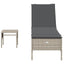 loungesofa med bord og hynde polyrattan lysegrå